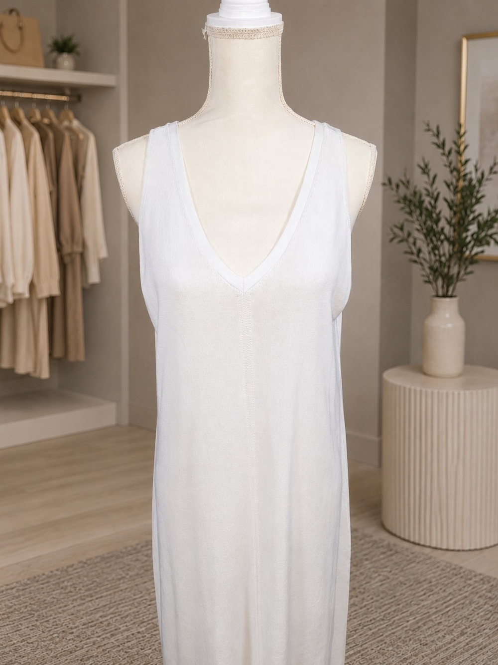 Tommy Bahama White V-Neck Sleeveless Beach Coverup Dress - Picture 5 of 7